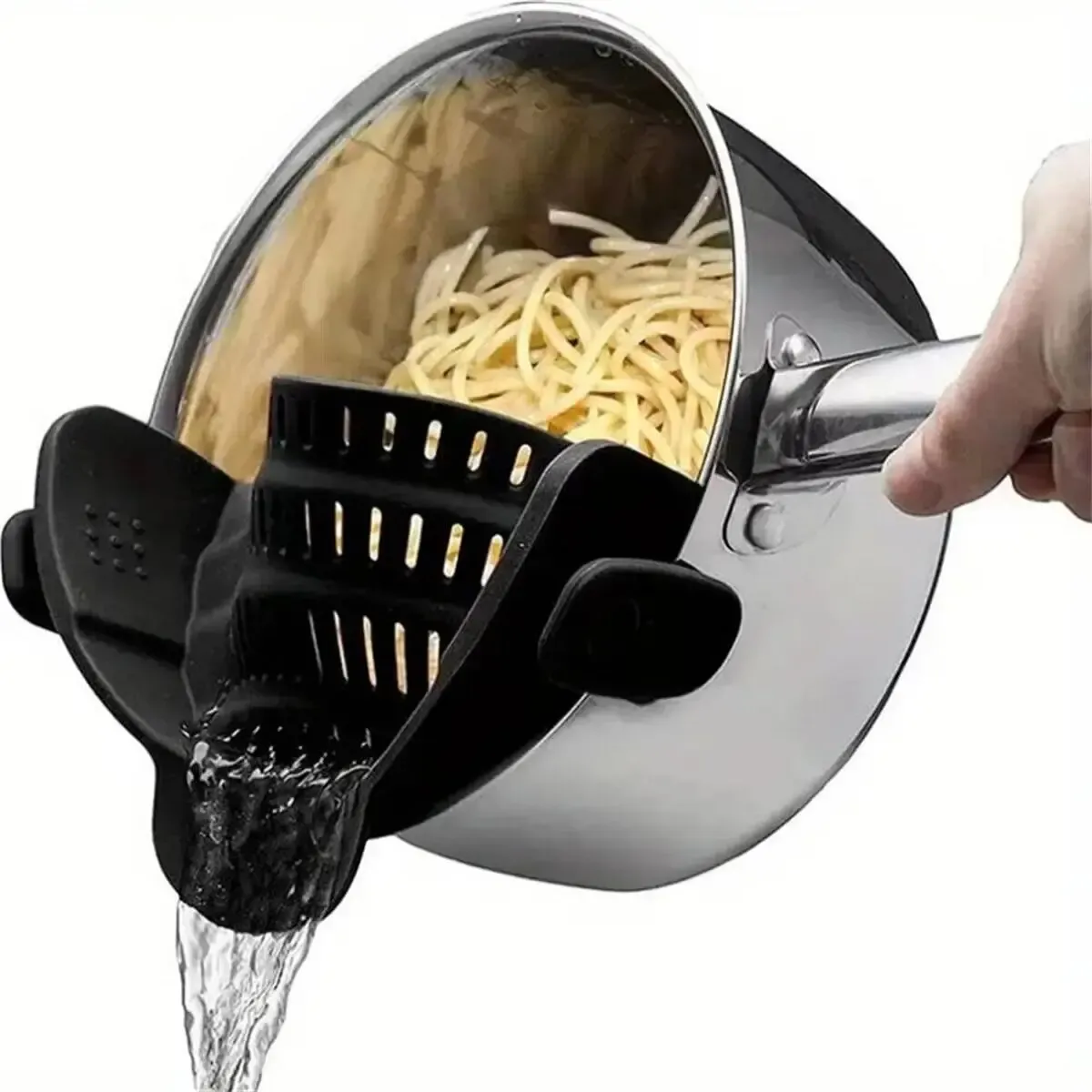 Passoire en silicone réglable à clipser pour casseroles et bols, idéale pour nouilles et pâtes, 1 pièce 7