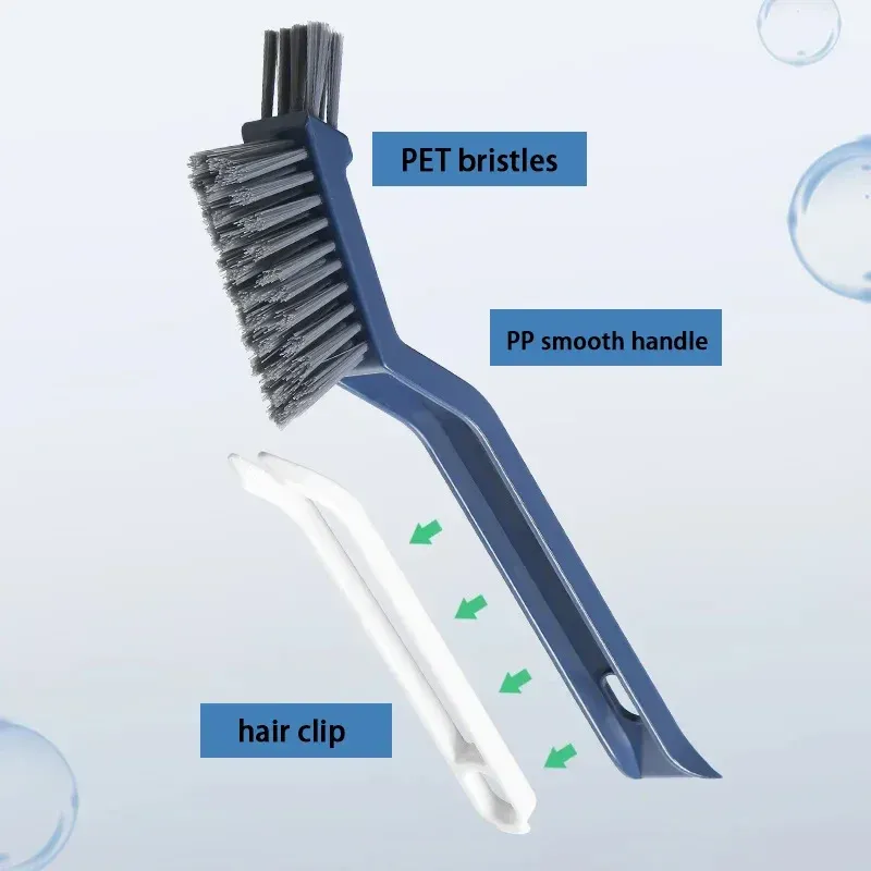 Brosse de nettoyage 2 en 1 pour coins et espaces, pour carrelage de salle de bain et de sol 2