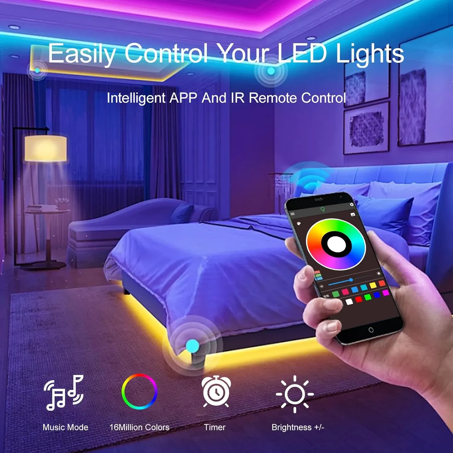 Contrôle de la bande lumineuse via l'application intelligente