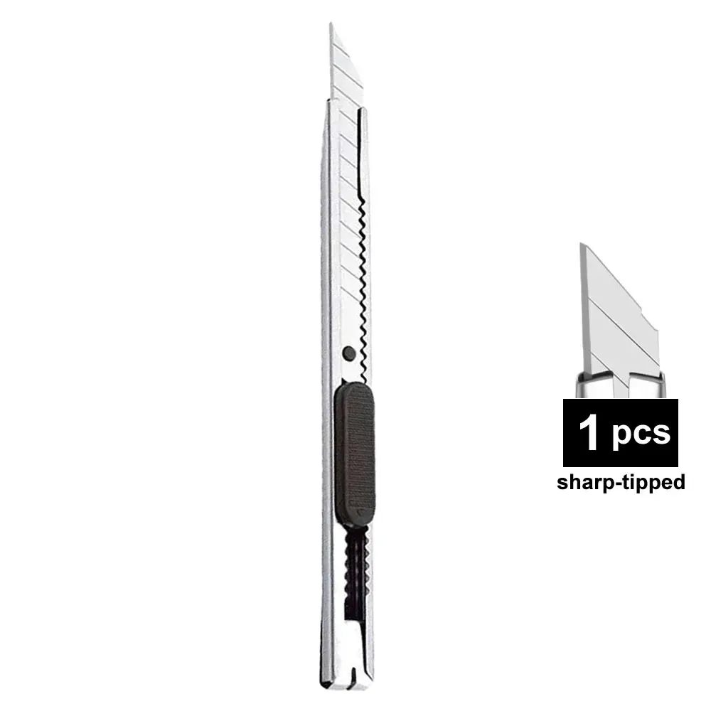 Couteau utilitaire en acier inoxydable avec boîte de coupe, lot de 1, 5 ou 10 pièces 7