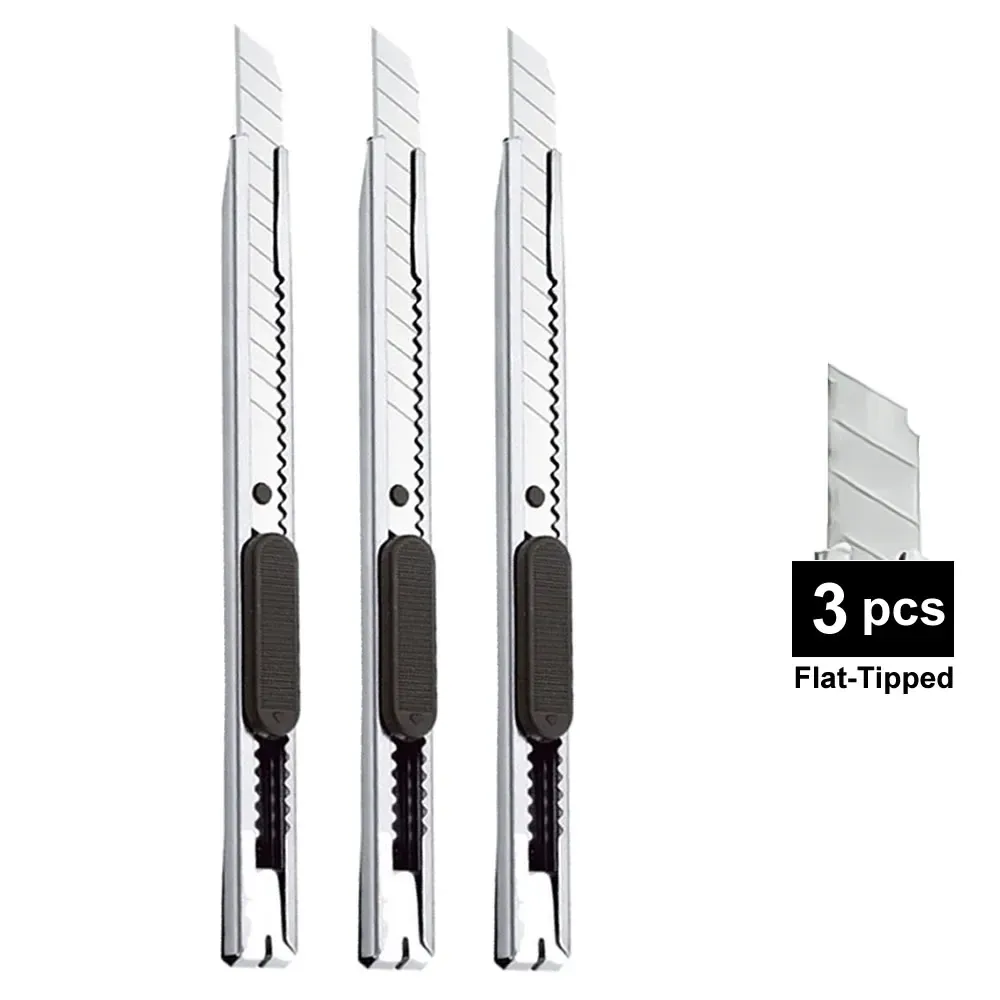 Couteau utilitaire en acier inoxydable avec boîte de coupe, lot de 1, 5 ou 10 pièces 17