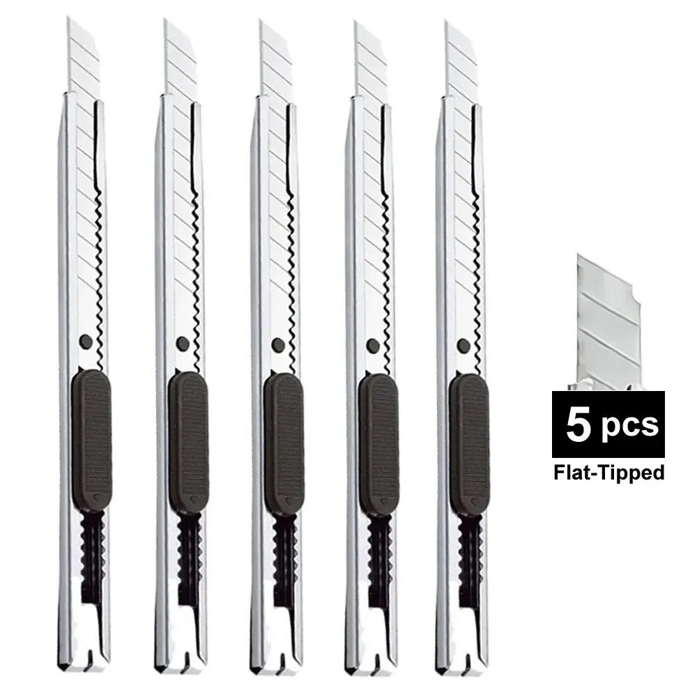 Couteau utilitaire en acier inoxydable avec boîte de coupe, lot de 1, 5 ou 10 pièces 8