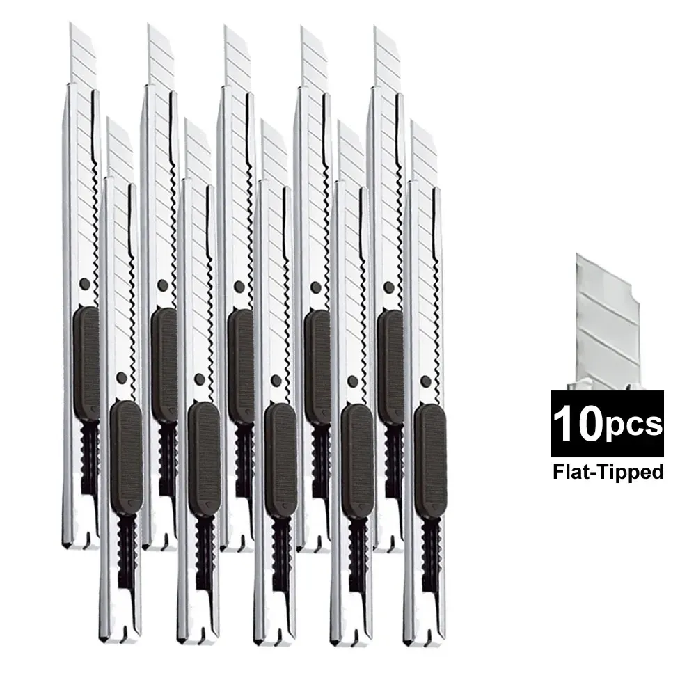 Couteau utilitaire en acier inoxydable avec boîte de coupe, lot de 1, 5 ou 10 pièces 9
