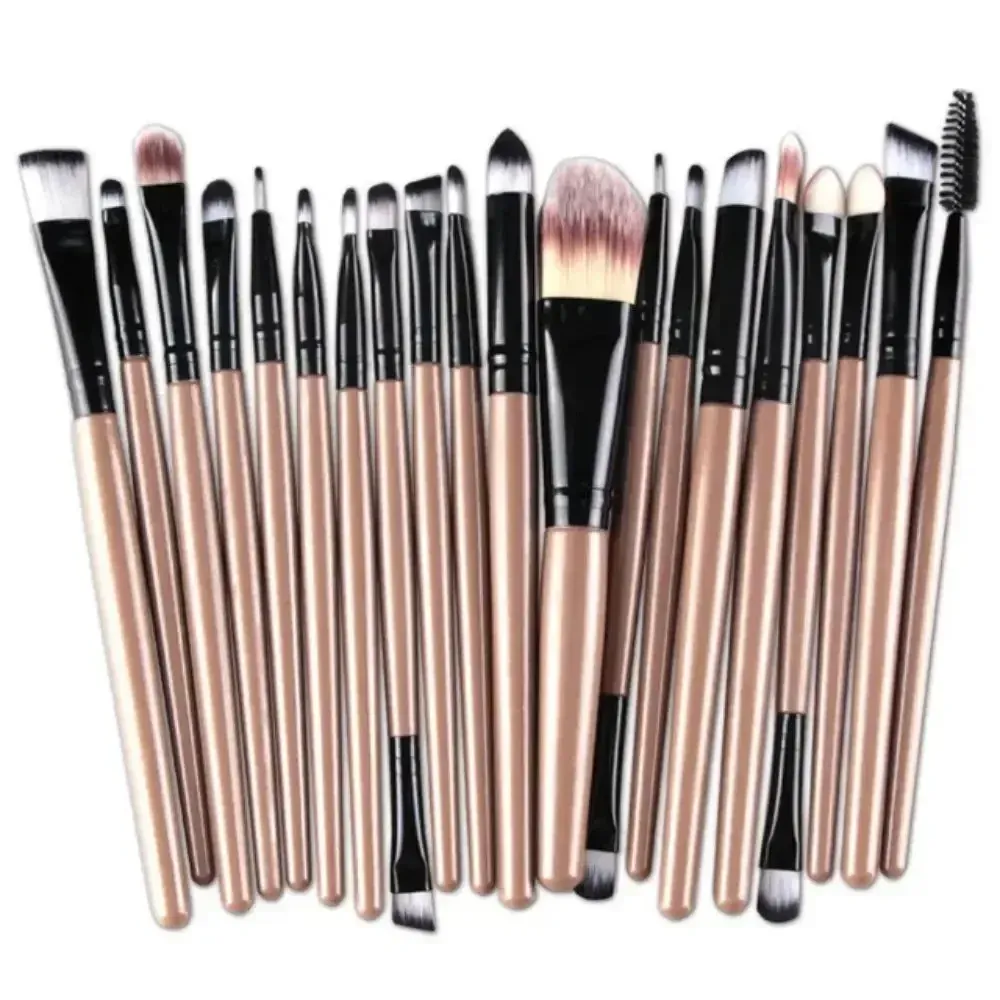 20 pinceaux à paupières complets, outil de beauté, logo neutre, pinceau à eyeliner offert - Image 1