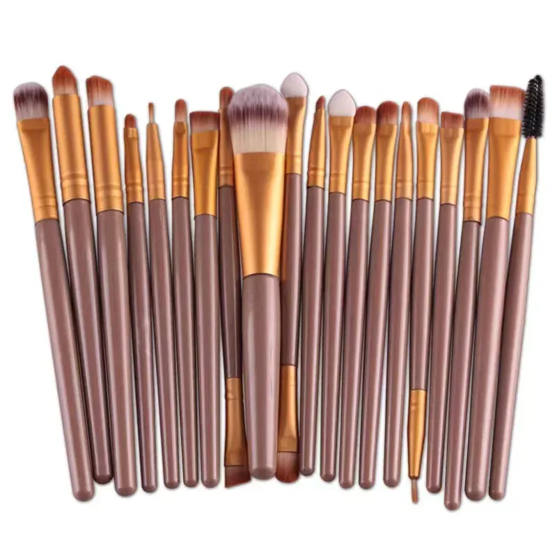 20 pinceaux à paupières complets, outil de beauté, logo neutre, pinceau à eyeliner offert 4