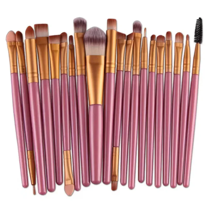 20 pinceaux à paupières complets, outil de beauté, logo neutre, pinceau à eyeliner offert 5