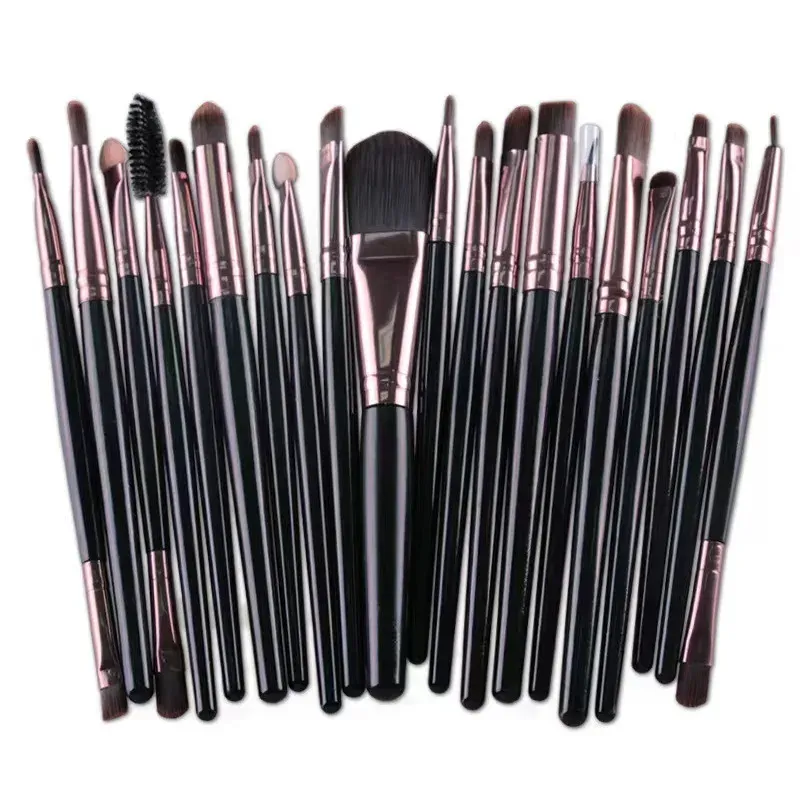 20 pinceaux à paupières complets, outil de beauté, logo neutre, pinceau à eyeliner offert 6