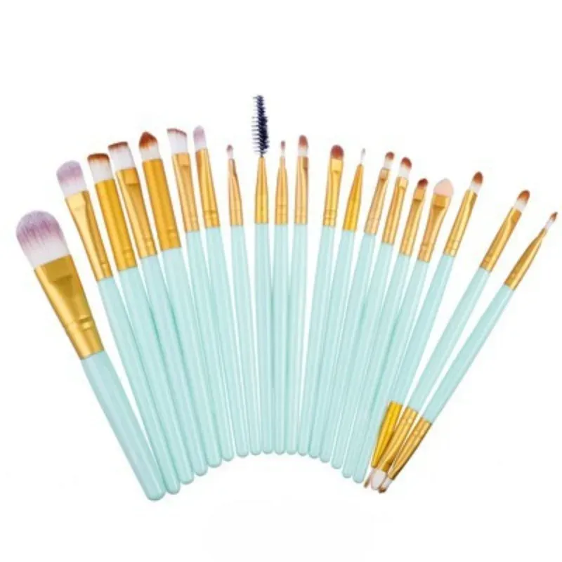 20 pinceaux à paupières complets, outil de beauté, logo neutre, pinceau à eyeliner offert 10