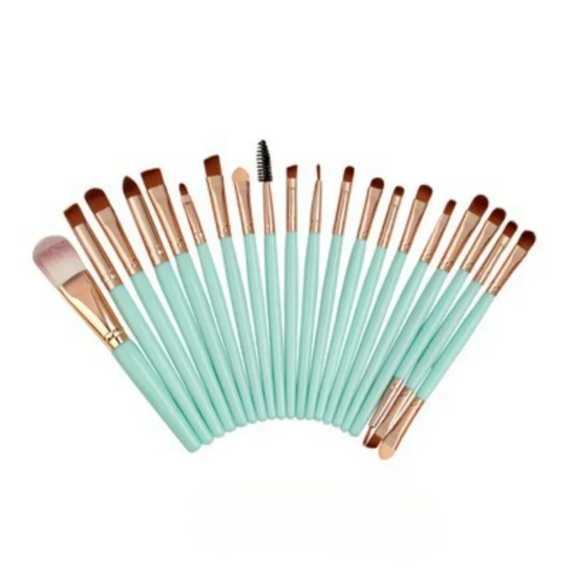 20 pinceaux à paupières complets, outil de beauté, logo neutre, pinceau à eyeliner offert 8