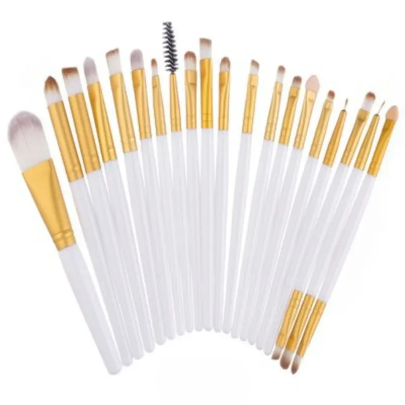 20 pinceaux à paupières complets, outil de beauté, logo neutre, pinceau à eyeliner offert 11