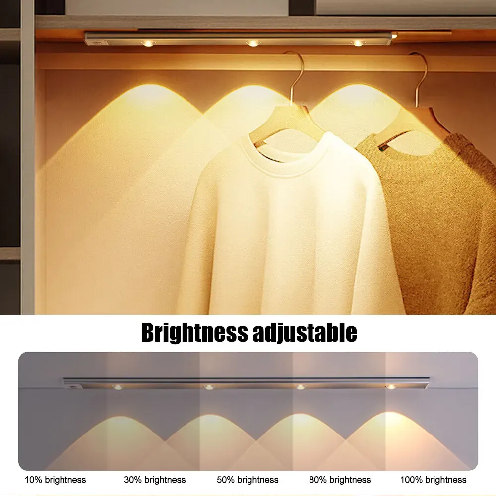 Veilleuse LED ultra-fine sans fil avec détecteur de mouvement, rechargeable par USB, pour éclairage d'armoire, de cuisine et de chambre 6