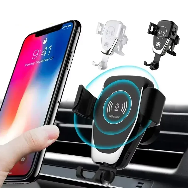 Support de téléphone de voiture avec chargeur sans fil rapide pour iPhone 17, 16, 15, 14, 13, 12 Pro Max, XR, Samsung, Xiaomi