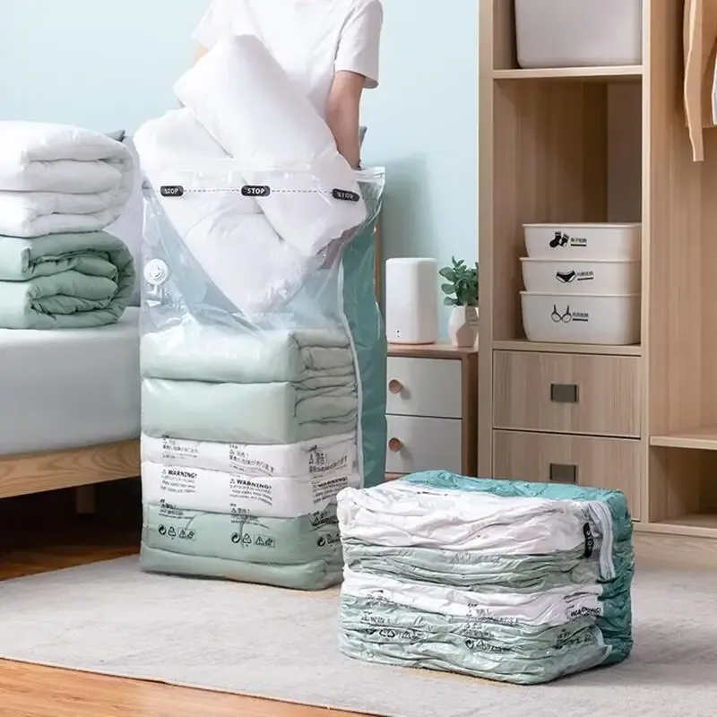 Sacs de rangement sous vide sans pompe, grand format, pour vêtements et couvertures