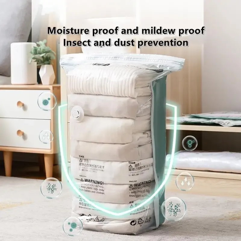 Sacs de rangement sous vide sans pompe, grand format, pour vêtements et couvertures 4