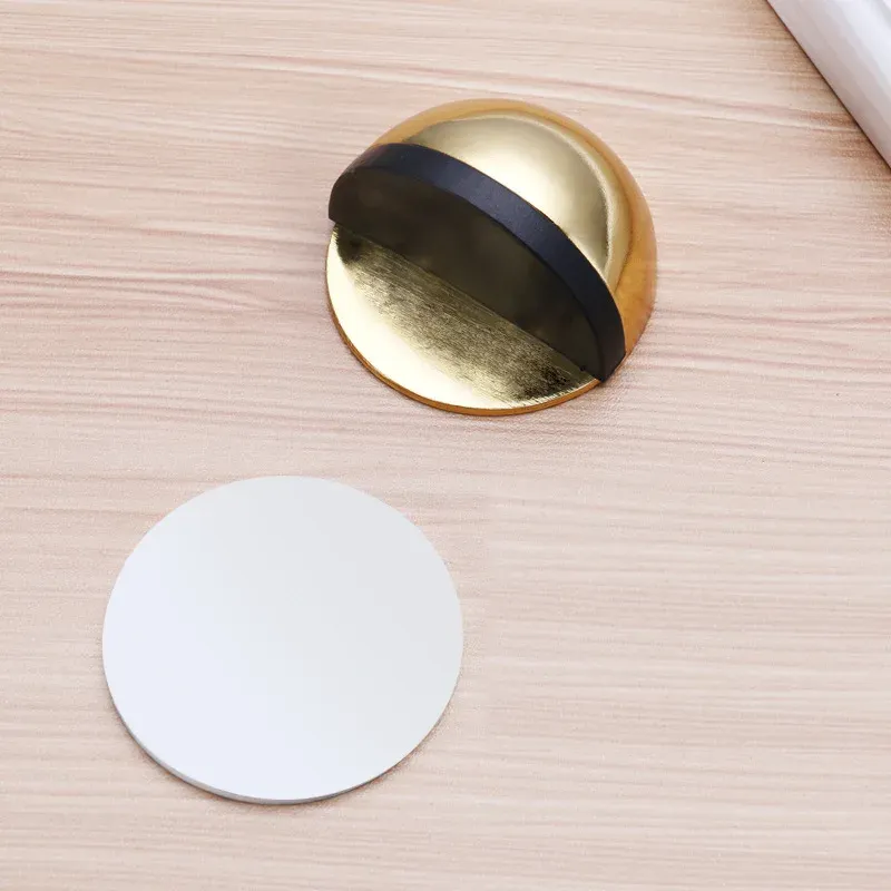 Butée de porte magnétique en caoutchouc et acier inoxydable, autocollante, sans perçage, à fixation au sol invisible 6
