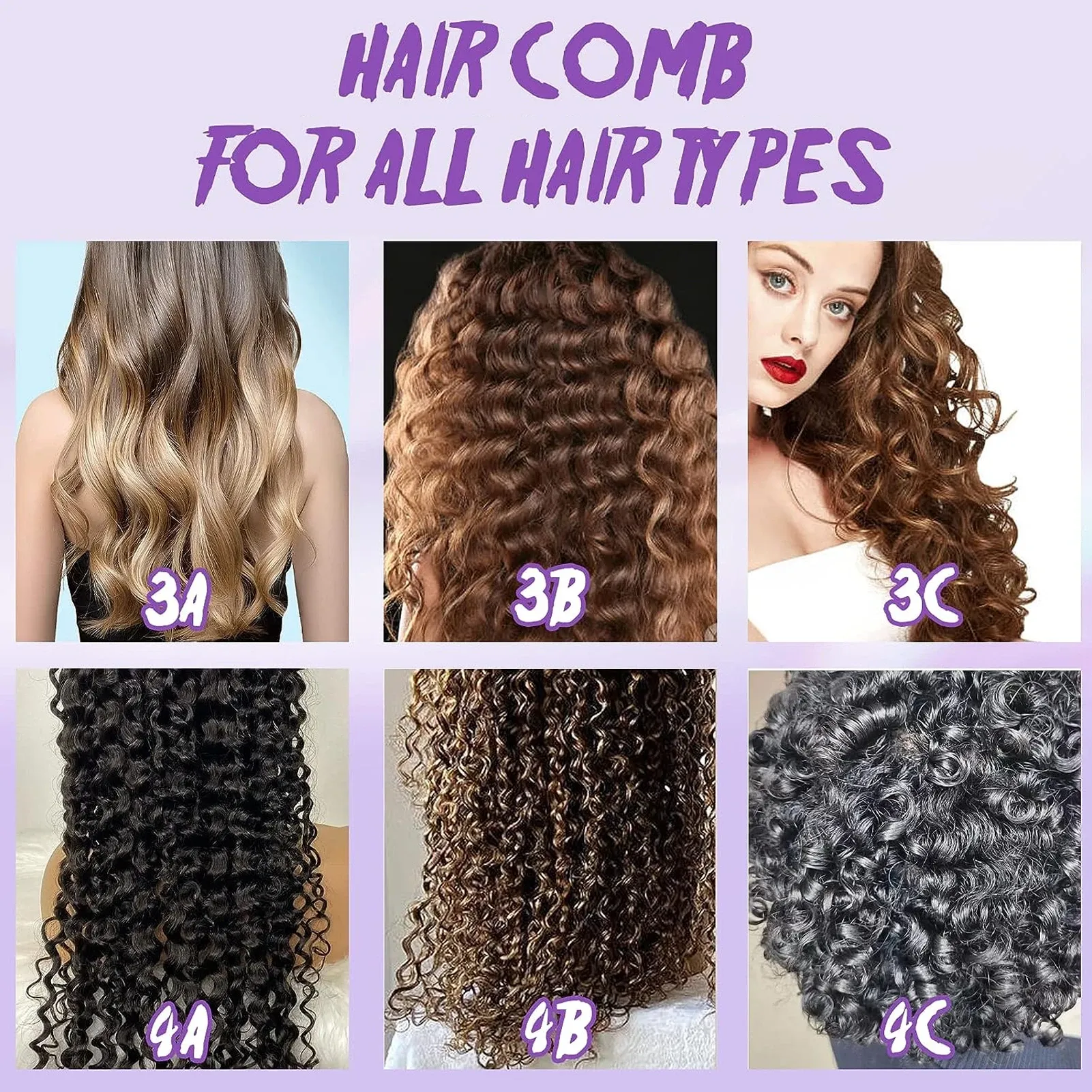 Brosse de massage du cuir chevelu avec poignée, 1 pièce, peigne lisse anti-pellicules, démêle les nœuds, peigne professionnel pour salon, outil de coiffure 4