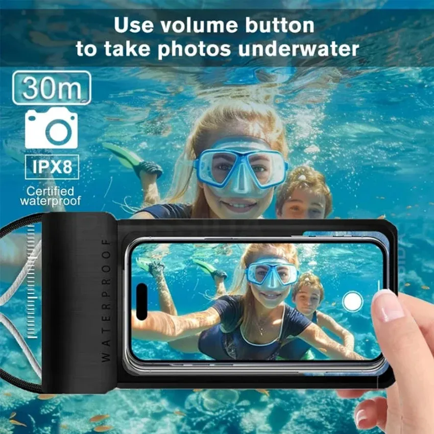 Pochette Étanche IPX8 pour iPhone 17 et 18 Pro Max, Compatible Écran Tactile, Idéale pour la Plage et la Croisière 2