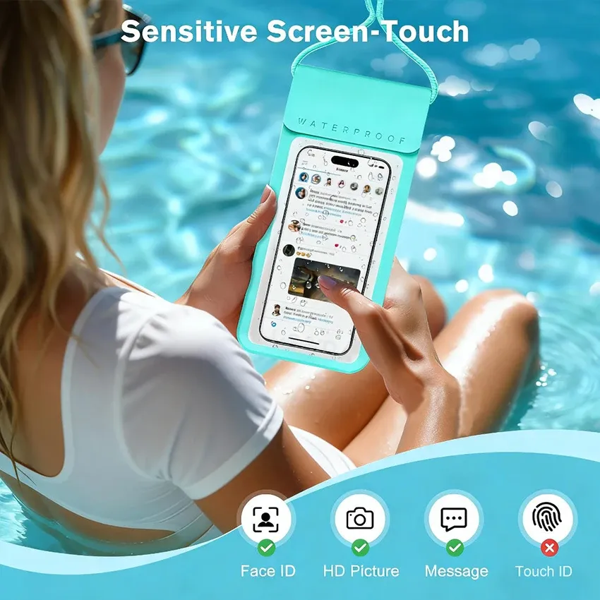 Pochette étanche avec smartphone