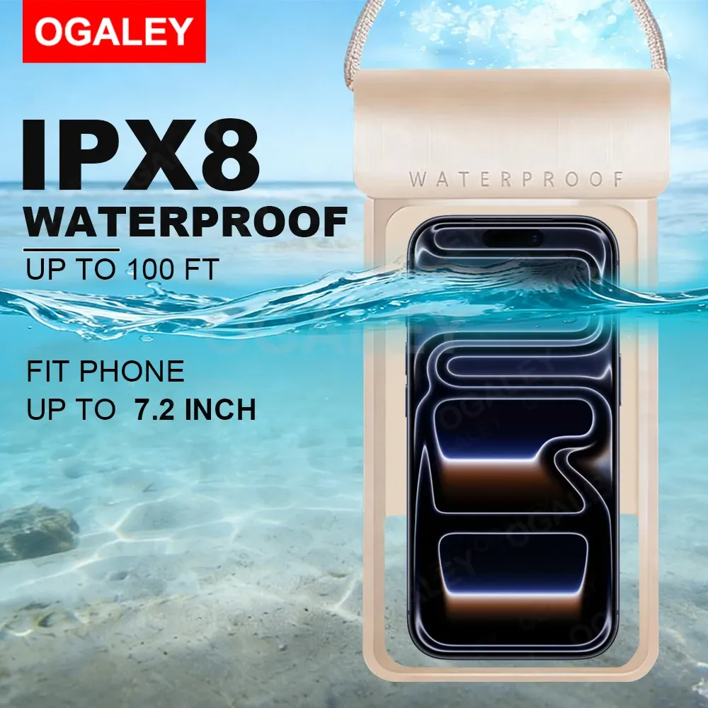 Pochette Étanche IPX8 pour iPhone 17 et 18 Pro Max, Compatible Écran Tactile, Idéale pour la Plage et la Croisière 7