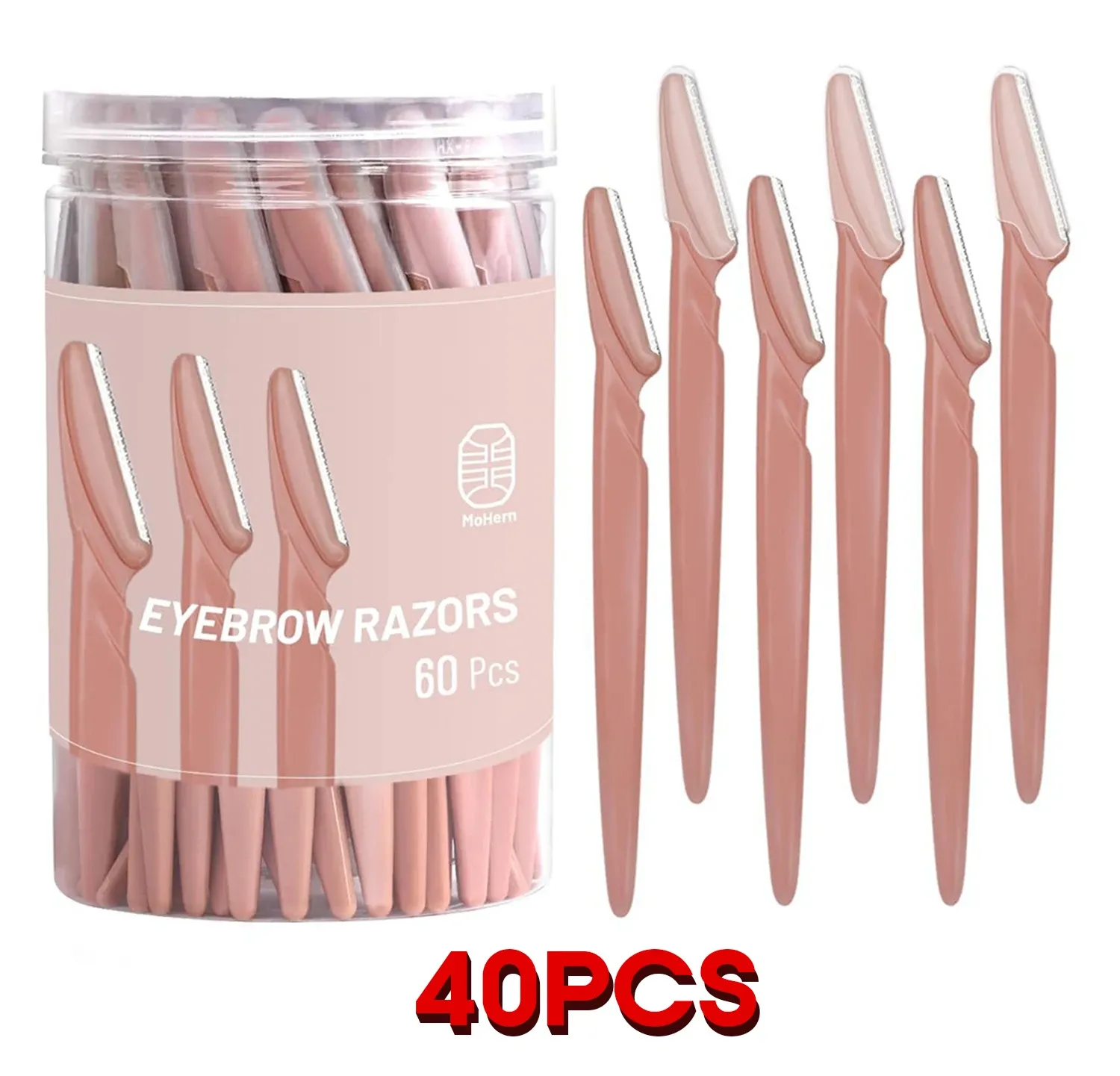 Rasoir de sourcils présenté dans son ensemble