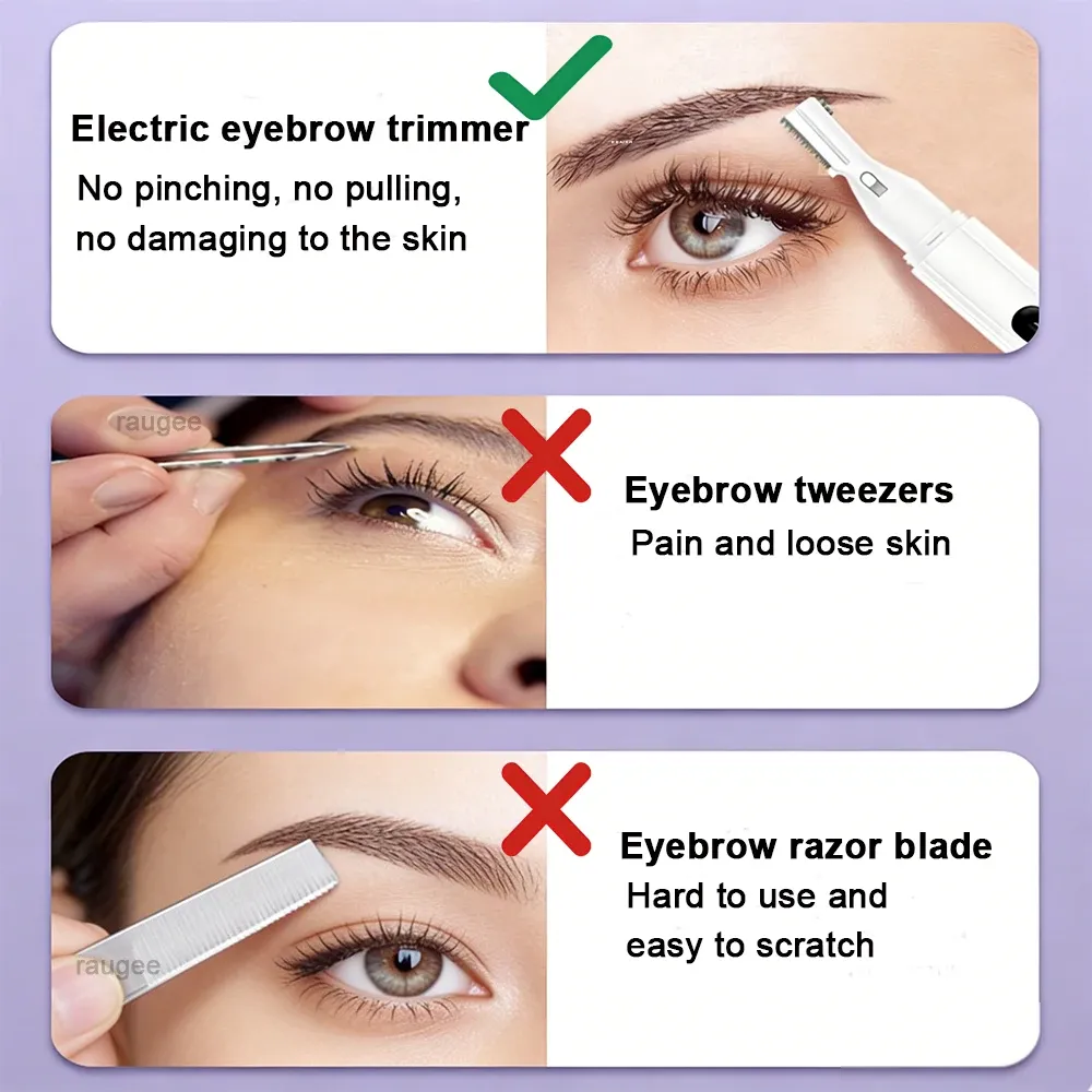 Tondeuse à sourcils électrique portable, rasoir féminin pour visage et corps 6