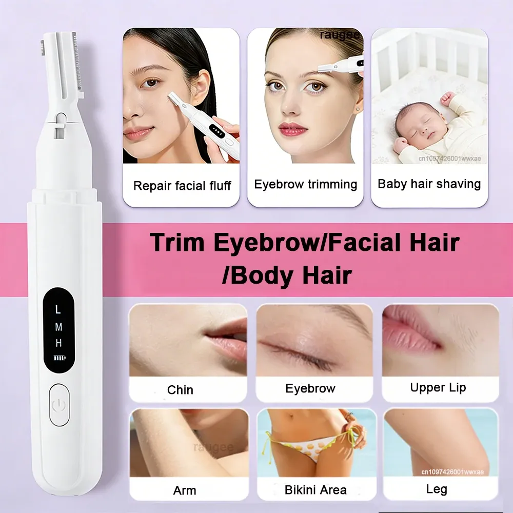 Tondeuse à sourcils électrique en utilisation