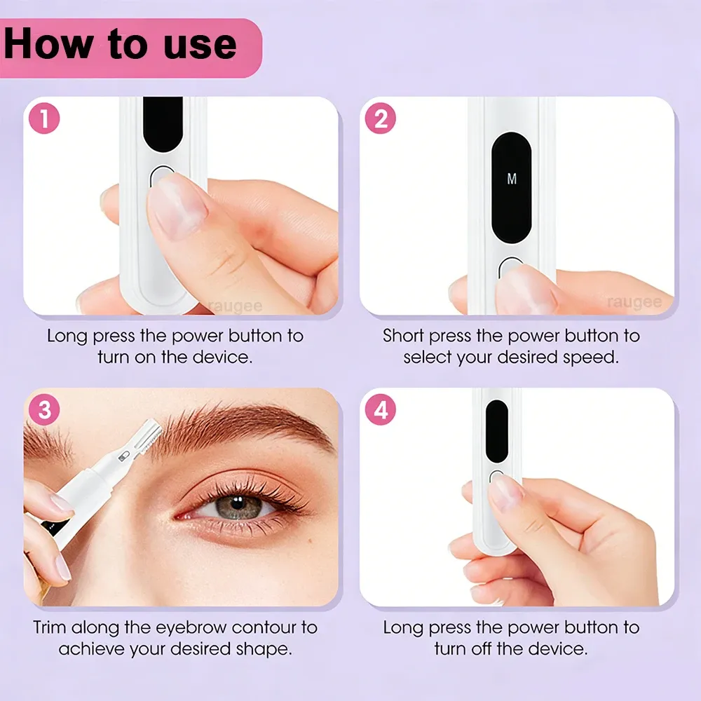 Tondeuse à sourcils électrique, en situation
