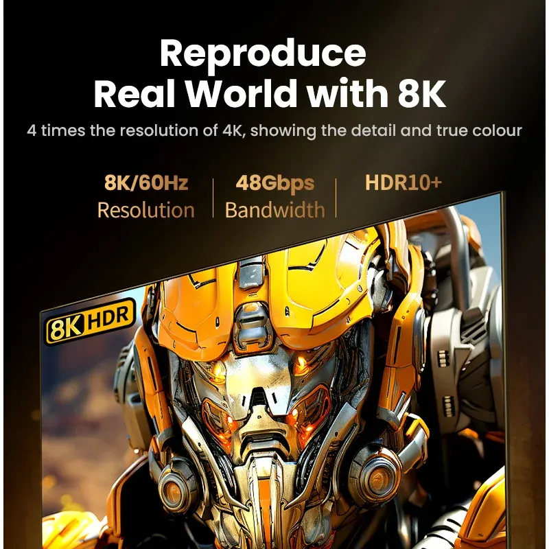 UGREEN Câble HDMI 8K/60Hz, 48 Gbps, Dolby Vision, HDCP 2.3, compatible PS5 et Xiaomi TV Box, Ultra High Speed 2