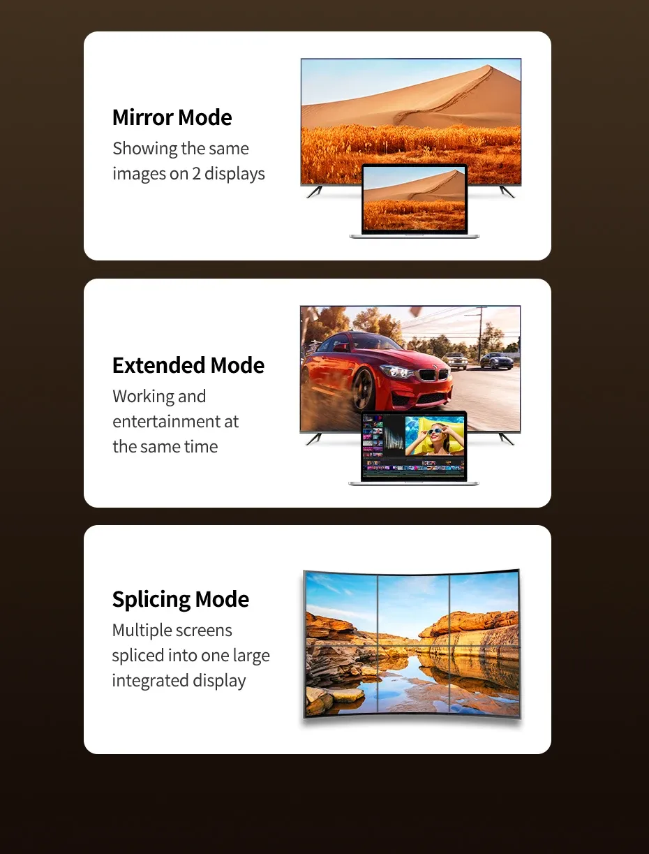 Différents modes d'affichage disponibles