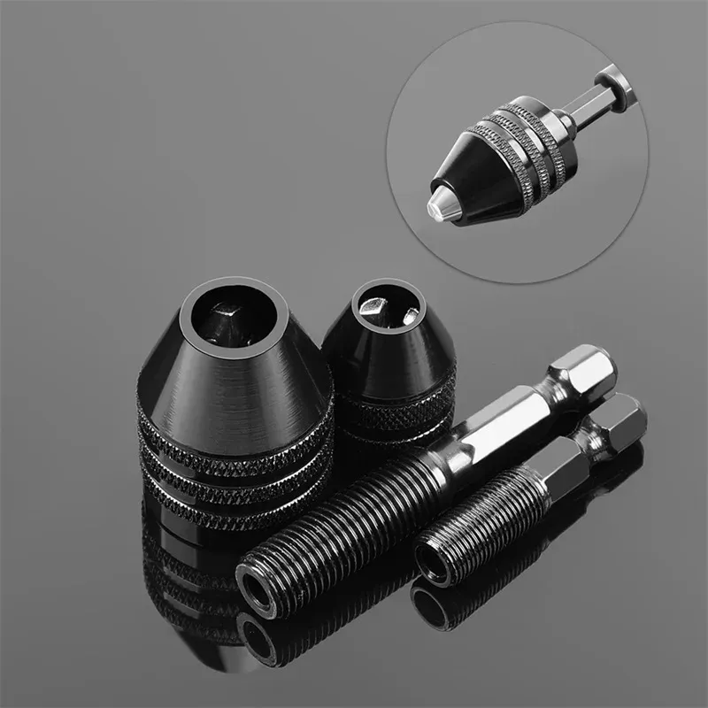 JENTORIX Mini Mandrin sans clé 0,3 mm à 8,0 mm pour perceuse électrique, adaptateur de mandrin pour tournevis avec tige hexagonale 1/4" et convertisseur de pince de serrage à extension 3