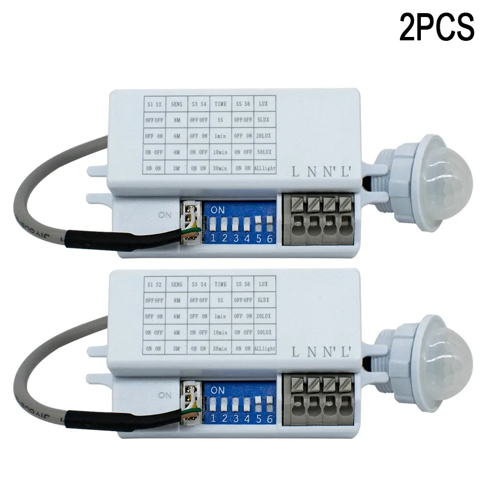 Interrupteur à détecteur de mouvement PIR 110-220 V avec réglage de la temporisation pour éclairage 8