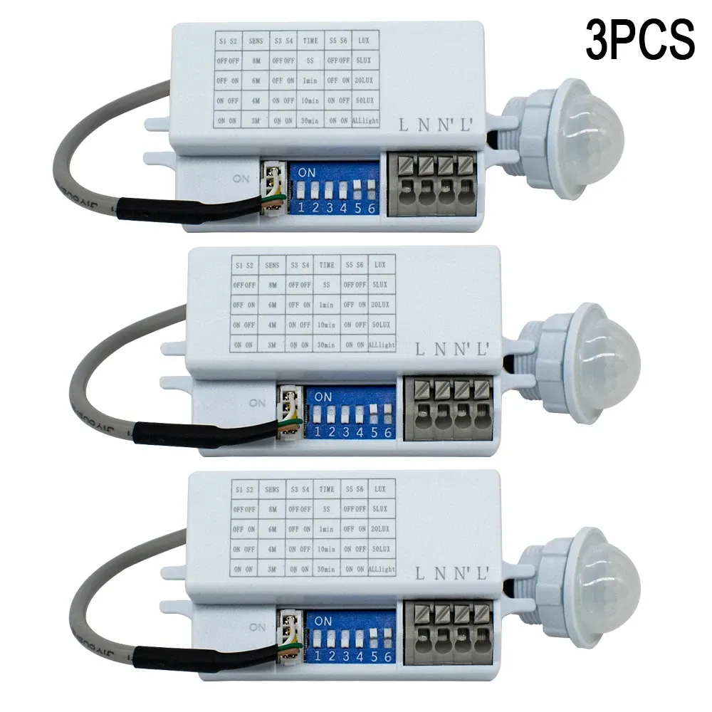 Interrupteur à détecteur de mouvement PIR 110-220 V avec réglage de la temporisation pour éclairage 11