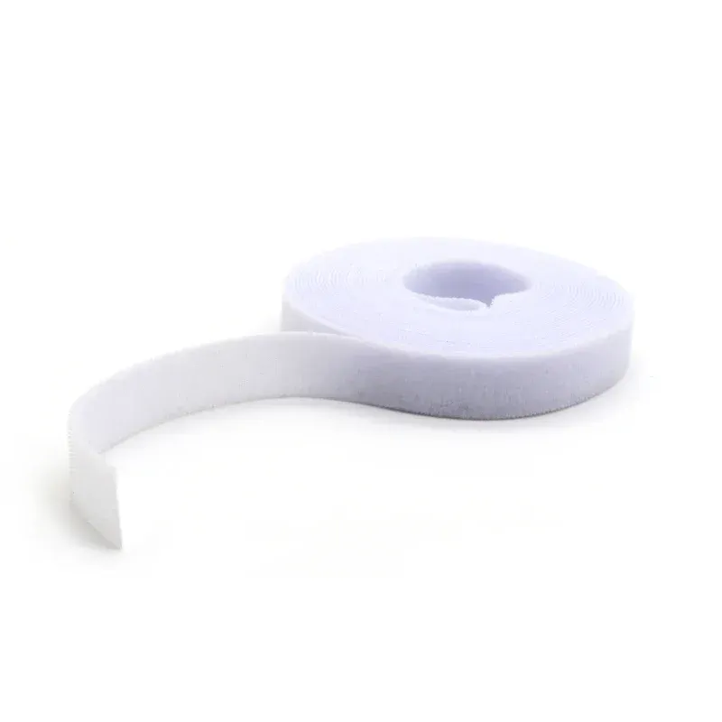 Rouleau d'attaches de câble blanches réutilisables, 5 m, sangle en nylon auto-agrippante, organisateur de câbles 3