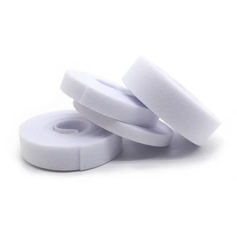 Rouleau d'attaches de câble blanches réutilisables, 5 m, sangle en nylon auto-agrippante, organisateur de câbles 5
