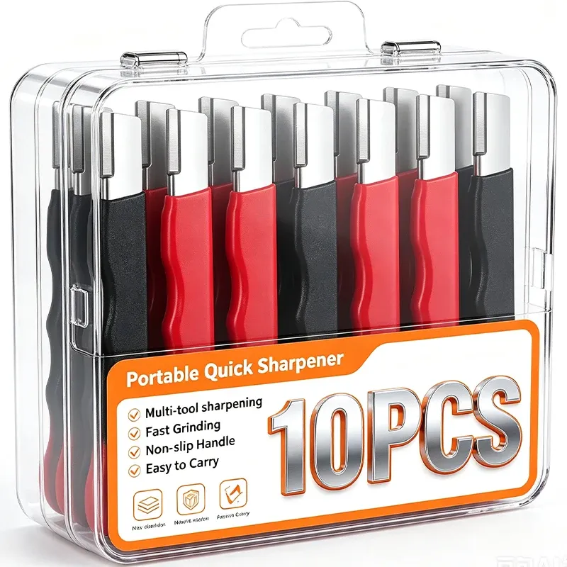 Affûteur rapide portable en acier allié pour couteaux, ciseaux et outils de cuisine, avec pierre à aiguiser - Image 1