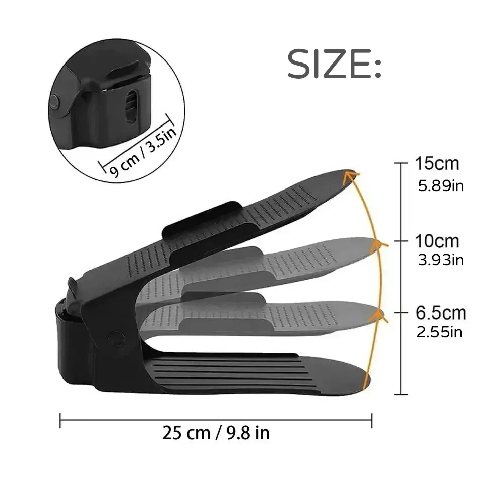 Lot de 5/10 supports de rangement réglables pour chaussures, étagère à chaussures pour placard, armoire, support de rangement pour chaussures, boîte à chaussures 2