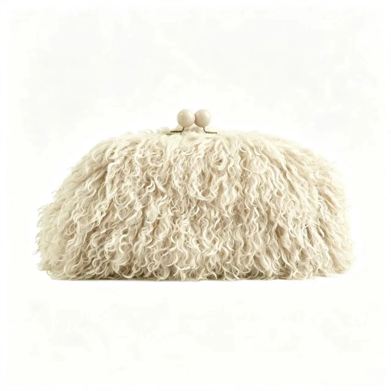 Sac à main en fausse fourrure à fermoir Kisslock pour femme, pochette d'hiver chaude et moelleuse avec cadre et chaîne bandoulière, gris foncé, rouge, jaune 10