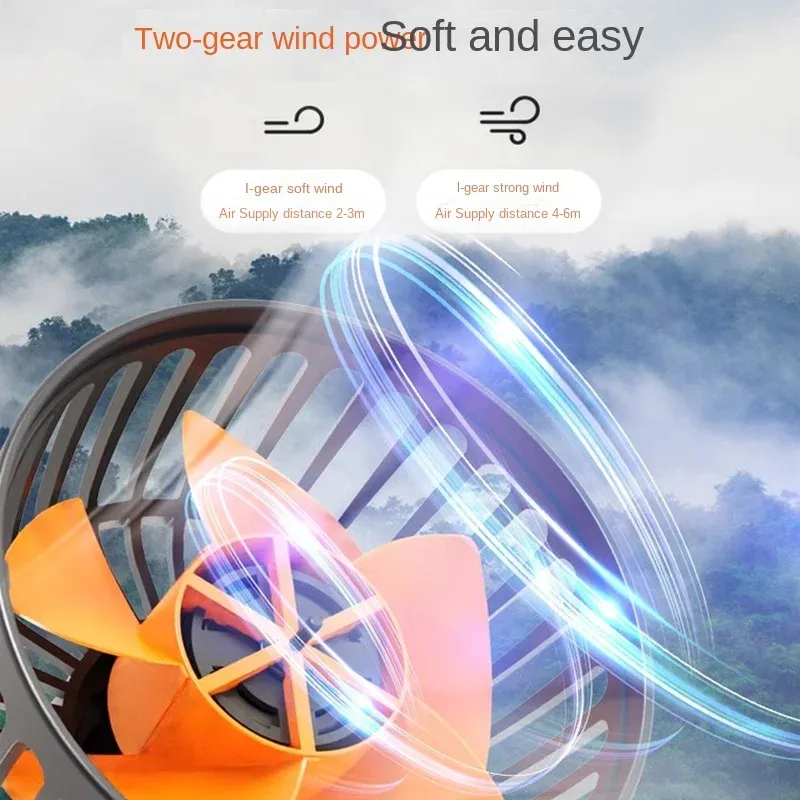 Ventilateur électrique silencieux pour voiture, orientable à 360°, 3 têtes, USB, 12 V/24 V, 2 vitesses, pour bureau et véhicule 3