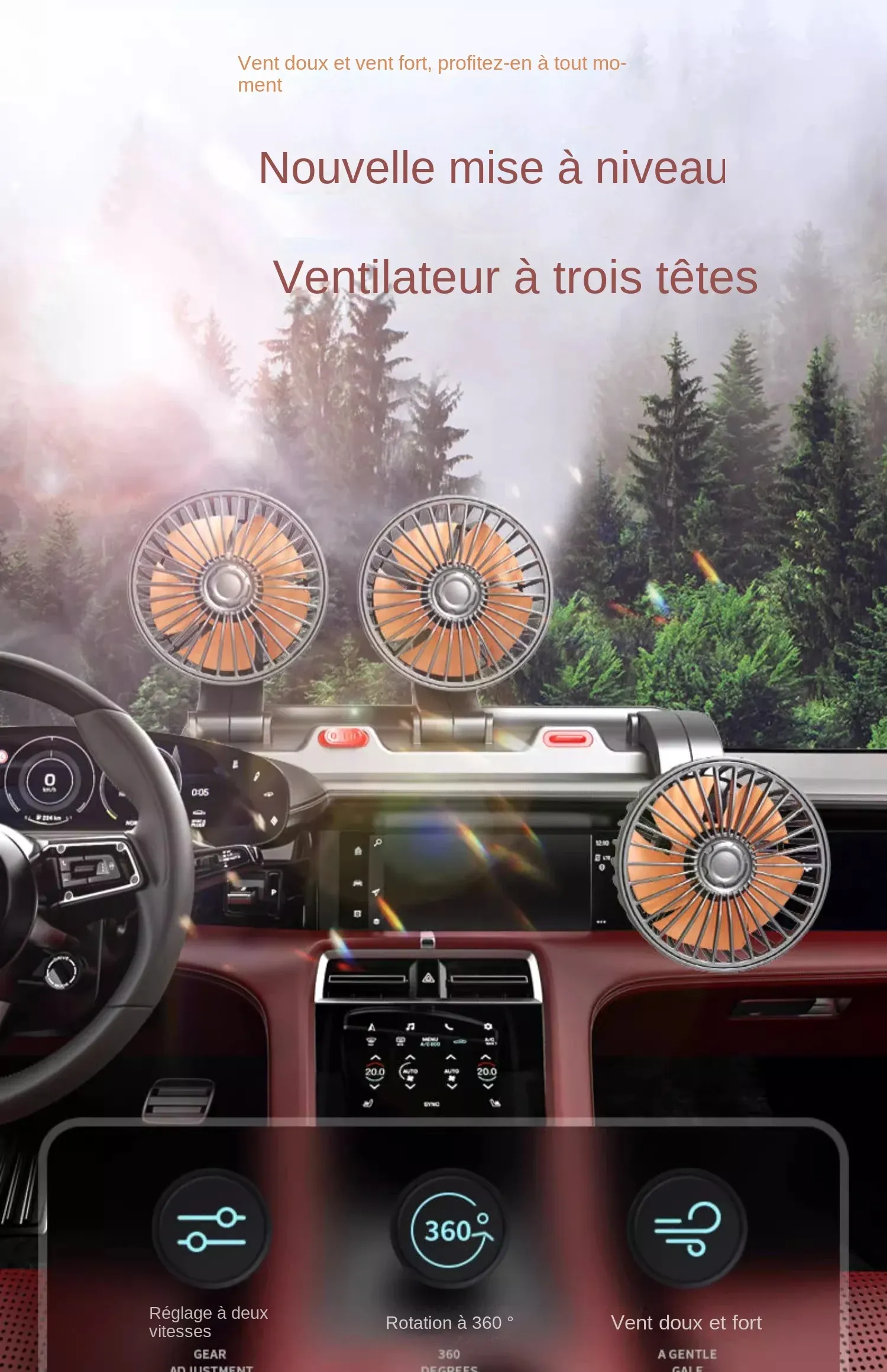 Détail du ventilateur à double tête