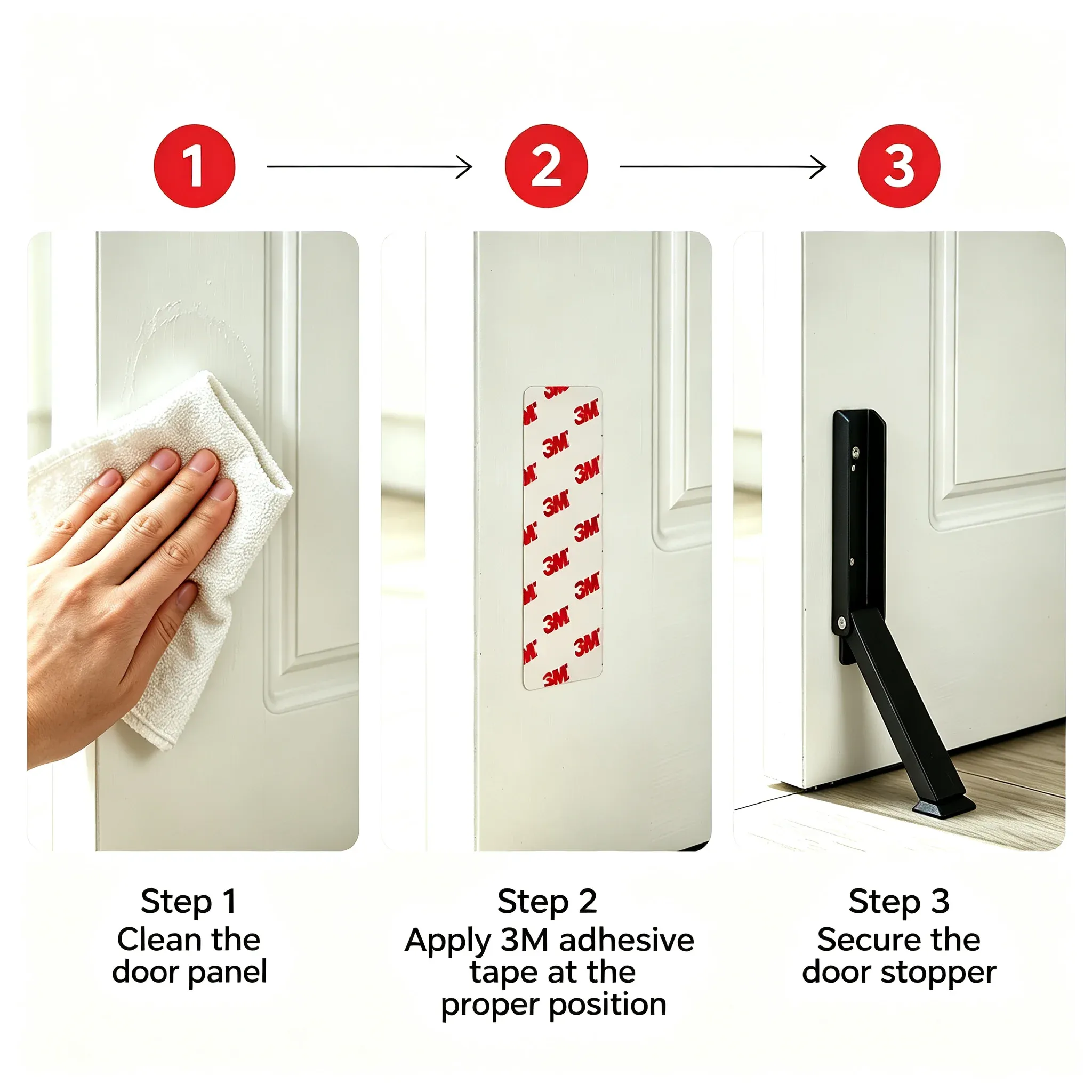 Butée de porte en métal robuste et antidérapante, anti-collision, pour la maison 3