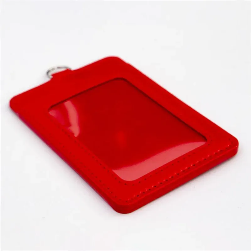 Porte-cartes rétractable en cuir pour homme et femme, avec lanière pour carte d'identité, pass de bus et étui pour cartes bancaires 5