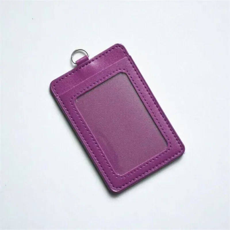 Porte-cartes rétractable en cuir pour homme et femme, avec lanière pour carte d'identité, pass de bus et étui pour cartes bancaires 11