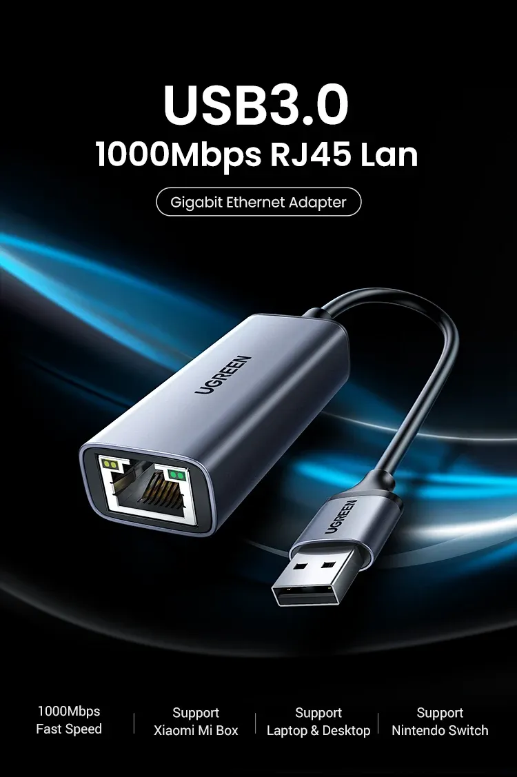 Adaptateur Ethernet USB 3.0 au design épuré