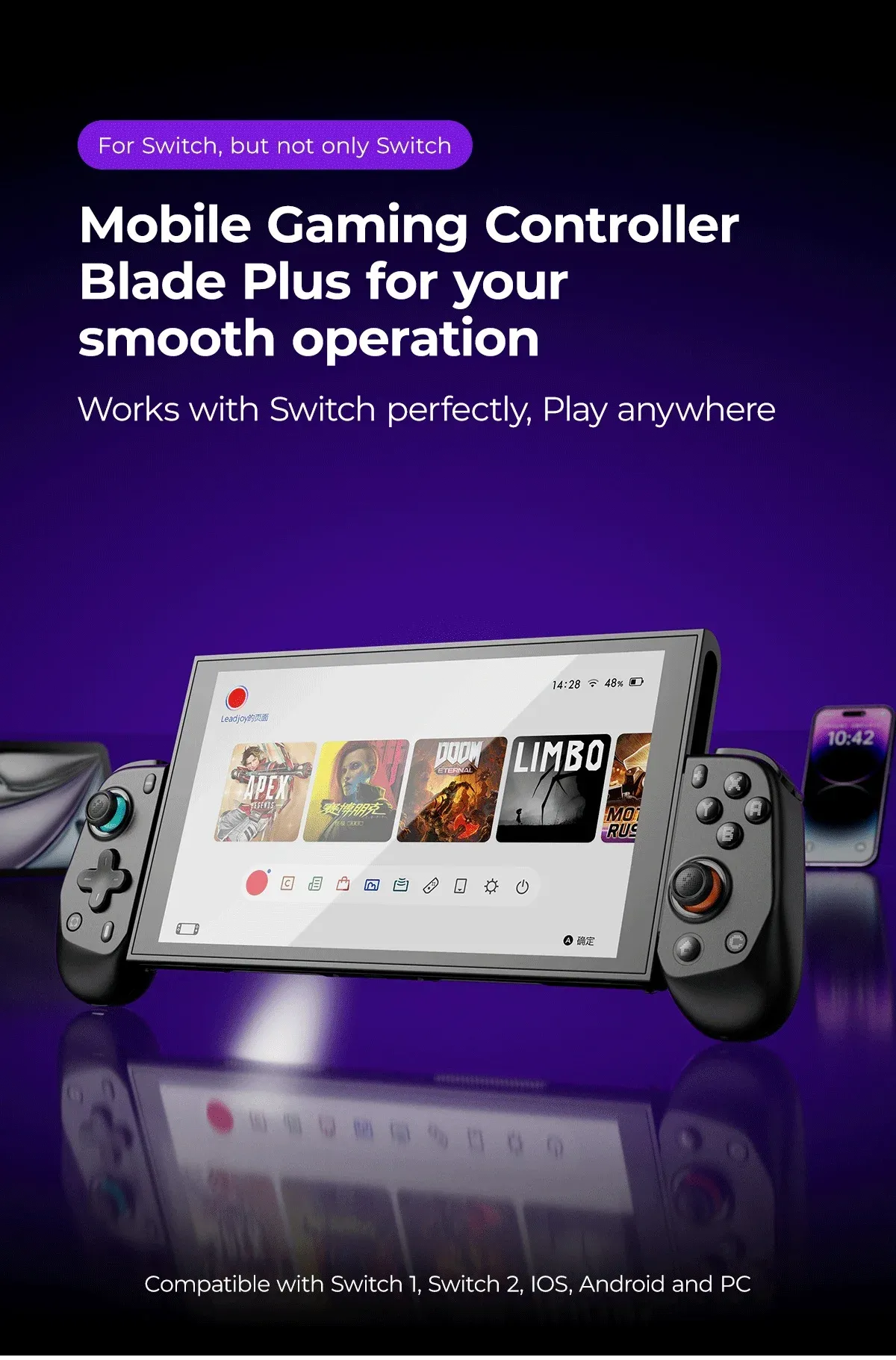 Vue d'ensemble de la manette LEADJOY Blade Plus