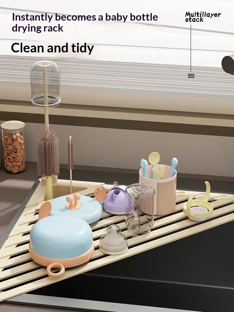 Égouttoir pliable pour vaisselle et verres