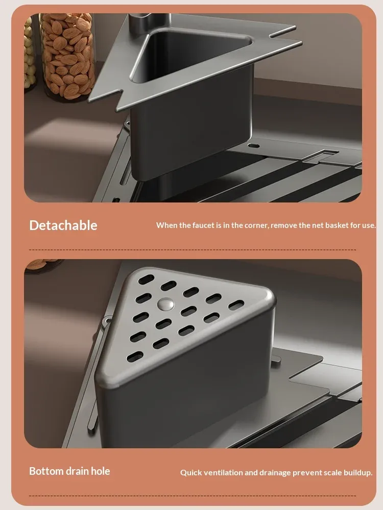 Détail de l'égouttoir pliable pour évier