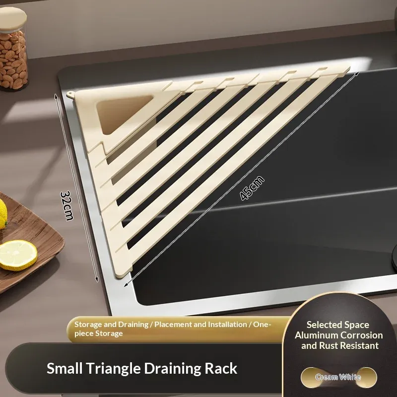 Égouttoir pliable pour évier de cuisine avec barre porte-serviettes, égouttoir réglable pour vaisselle, verres, casseroles et poêles 13