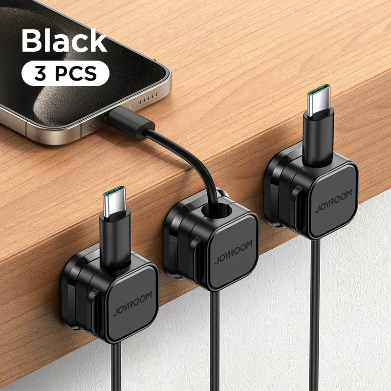 Joyroom Clips magnétiques pour câbles – Organisateur de câbles lisse et réglable – Support de gestion des câbles sous le bureau 9