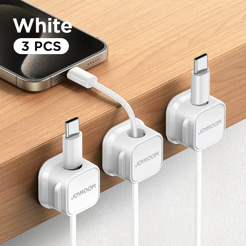 Joyroom Clips magnétiques pour câbles – Organisateur de câbles lisse et réglable – Support de gestion des câbles sous le bureau 10