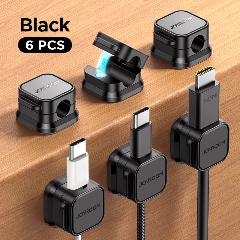 Joyroom Clips magnétiques pour câbles – Organisateur de câbles lisse et réglable – Support de gestion des câbles sous le bureau 7